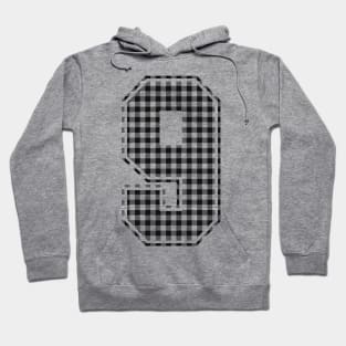 Plaid Number - 9 - Dark Hoodie